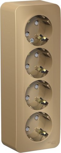 Розетка с заземлением накладная Systeme Electric Blanca 4-м. шторки титан фото Розетка с заземлением накладная Systeme Electric Blanca 4-м. шторки титан картинка